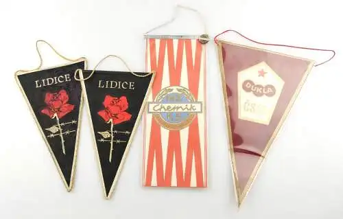 e12307 4 alte Wimpel CSSR Lidice 1976 1978 
