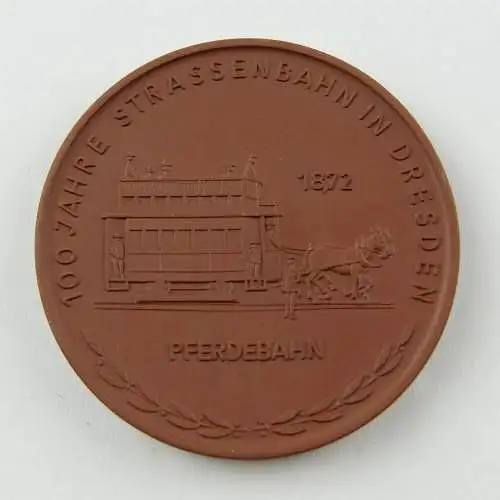 e12263 Medaille VEB Verkehrsbetriebe Stadt Dresden 100 Jahre Straßenbahn 1972