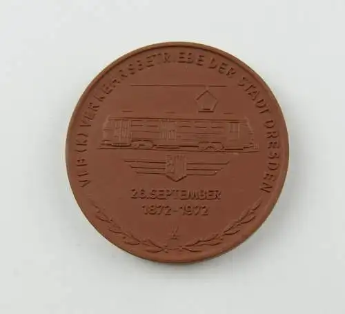 e12263 Medaille VEB Verkehrsbetriebe Stadt Dresden 100 Jahre Straßenbahn 1972