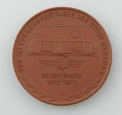 e12232 Meissen Medaille Pferdebahn 100 Jahre Strassenbahn in Dresden 1972