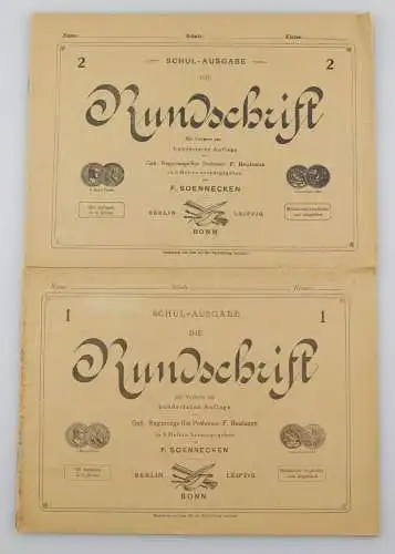 e12228 2 original Hefte Rundschift Schulausgabe von ca 1915 Lehrhefte