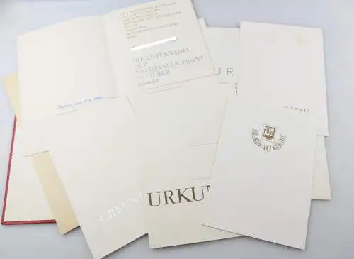 e12186 Konvolut Urkunden FDGB Nationale Front Ehrennadel Silber Gold DFD 
