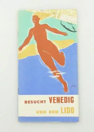 e12169 Altes Prospekt Reisebroschüre Venedig Lido 