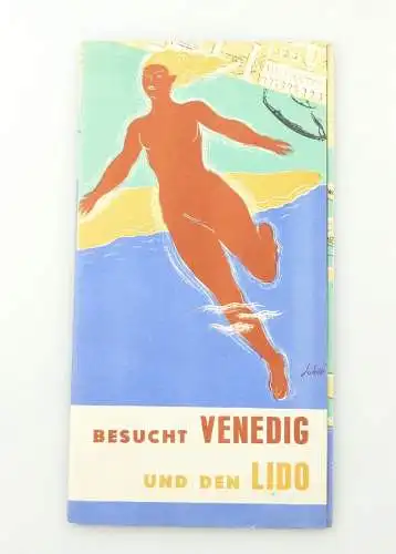 e12169 Altes Prospekt Reisebroschüre Venedig Lido 