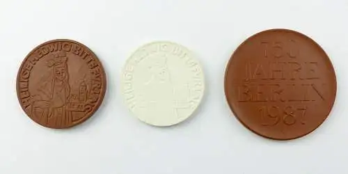 e12147 3 Meissen Medaillen 750 Jahre Berlin 1987 Hedwigskathedrale 1973