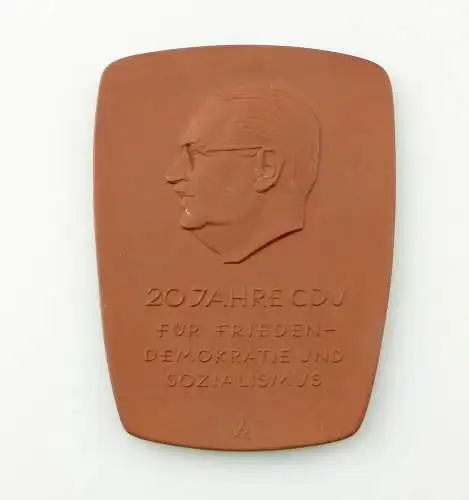 E12138 Original alte Meissen Plakette 20 Jahre CDU Otto Nuschke Sozialismus