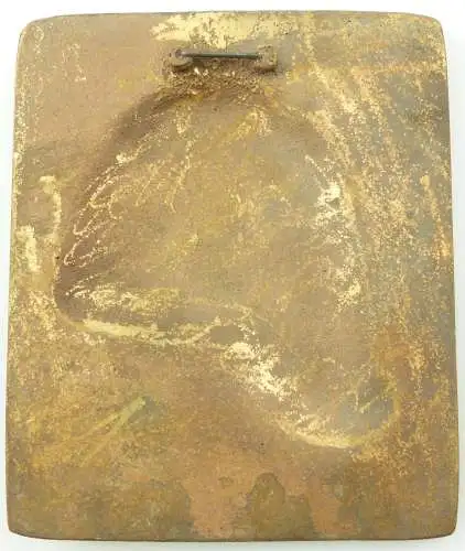 e12056 Original altes Bronze Relief Karl Marx in OVP 