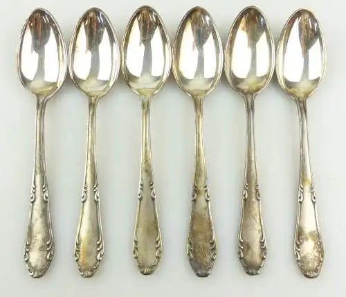  e12012 6 alte versilberte Kaffeelöffel in OVP Argonid 90