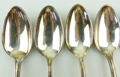  e12012 6 alte versilberte Kaffeelöffel in OVP Argonid 90