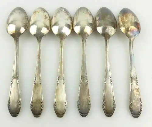  e12012 6 alte versilberte Kaffeelöffel in OVP Argonid 90