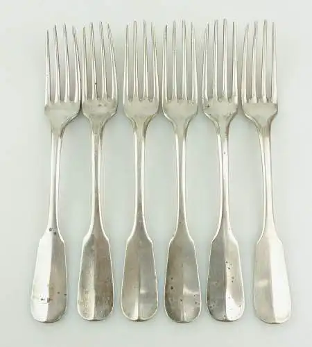  e12008 6 Gabeln BAF sehr alt aus Metall mit Monogramm ER