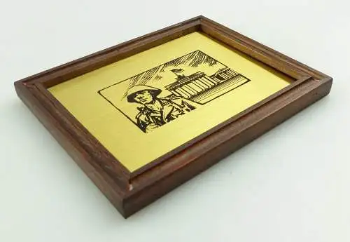  e12007 Original altes Ehrengeschenk Bild mit Grenzsoldat in OVP