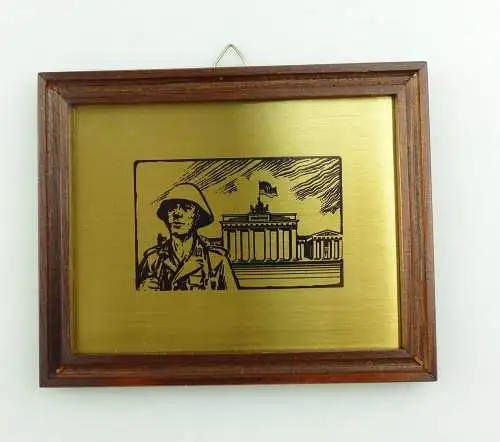  e12007 Original altes Ehrengeschenk Bild mit Grenzsoldat in OVP