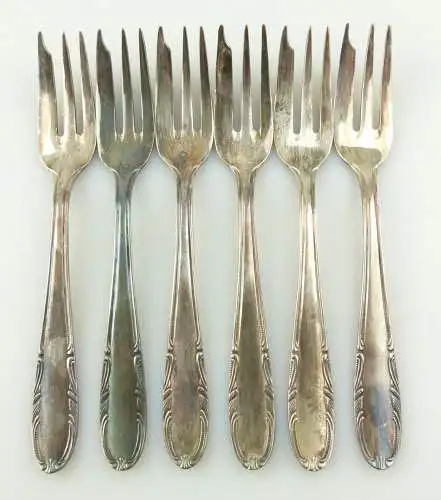 e11989 6 versilberte Kuchengabeln 90 in Auflage MKM 