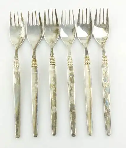 e11970 6 versilberte Gabeln Drache Besteck 100 in Auflage 