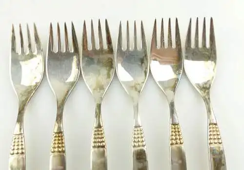 e11970 6 versilberte Gabeln Drache Besteck 100 in Auflage 