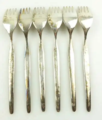 e11970 6 versilberte Gabeln Drache Besteck 100 in Auflage 