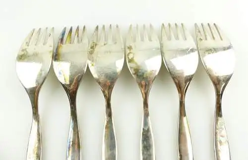 e11970 6 versilberte Gabeln Drache Besteck 100 in Auflage 