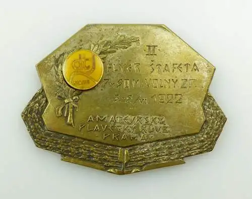 e11926 Original alte Sport Bronze Medaille Prag 1922 von J Hoffmann 