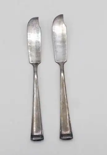 e11901 2 versilberte Vorlegemesser von Wellner 90er Silberauflage 
