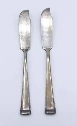 e11901 2 versilberte Vorlegemesser von Wellner 90er Silberauflage 