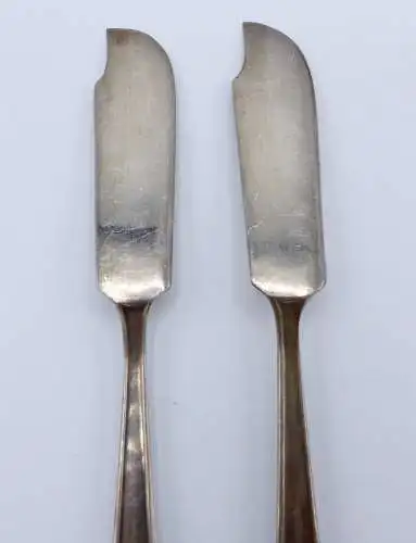 e11901 2 versilberte Vorlegemesser von Wellner 90er Silberauflage 
