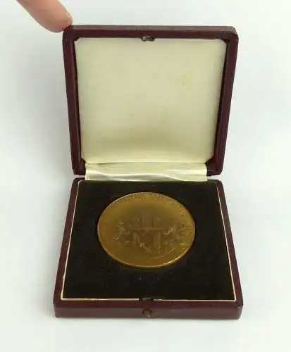 e11865 Alte Bronzemedaille Prag 1955 Dresden in OVP 