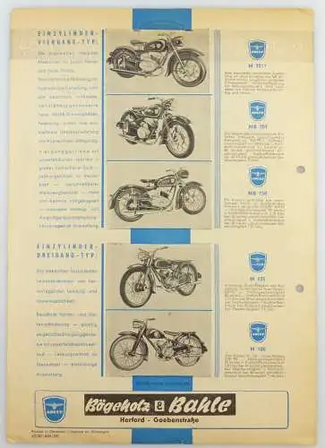 e11828 Original alter Prospekt Motorrad Parade 1954 Adler 