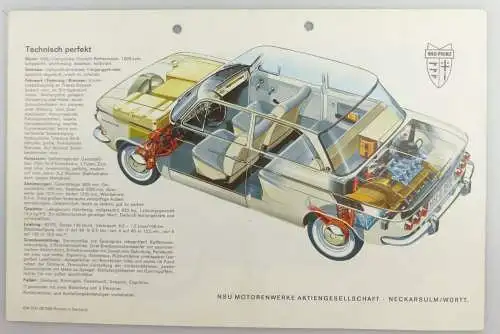 E11819 Original alter Automobil Prospekt NSU Prinz 1000