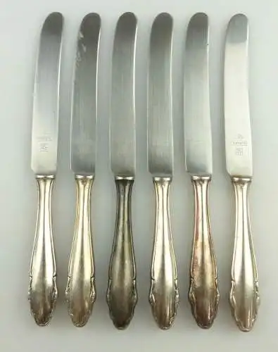  e11768 6 WMW Dessertmesser mit versilberten Griffen 90 in Auflage