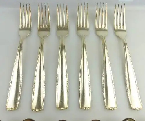  e11766 12 teiliges Essbesteck 6 Löffel und 6 Gabeln versilbert 90 in Auflage