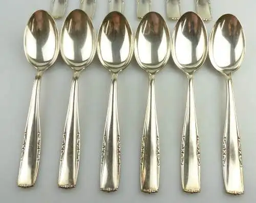  e11766 12 teiliges Essbesteck 6 Löffel und 6 Gabeln versilbert 90 in Auflage