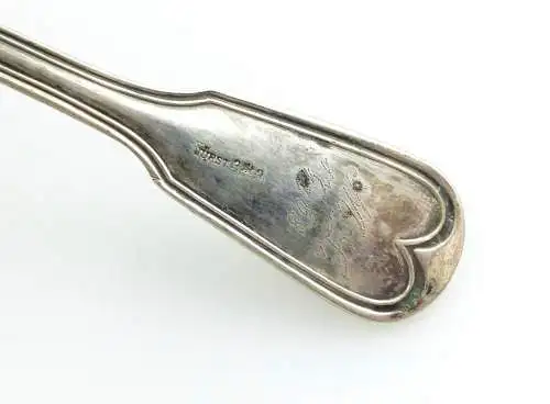 e11672 Antikes versilbertes Teesieb Augsburger Faden Jürst mit Gravur 