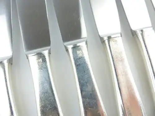 e11670 Dessertbesteck 6 Gabeln uns 6 Messer WMF Modell Wien 4000 versilbert 