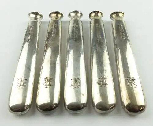 e11646 5 versilberte Messergriffe KGL Gasthof Stubenkammer mit Monogramm EM 