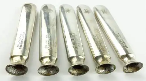 e11646 5 versilberte Messergriffe KGL Gasthof Stubenkammer mit Monogramm EM 