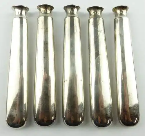 e11646 5 versilberte Messergriffe KGL Gasthof Stubenkammer mit Monogramm EM 