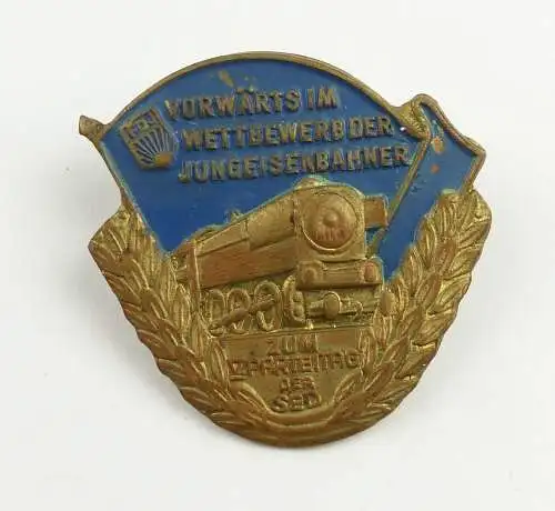 e11611 DDR Abzeichen Wettbewerb der Jungeisenbahner FDJ zum 5 Parteitag der SED 