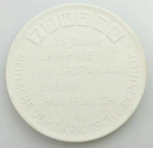 e11559 Meissen Medaille TAKRAF 25 Jahre VEB Verlade und Transportanlagen DDR OVP