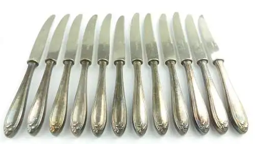  e11427 12 kleine Obstmesser von Wellner mit versilberten Griffen 90er Auflage 