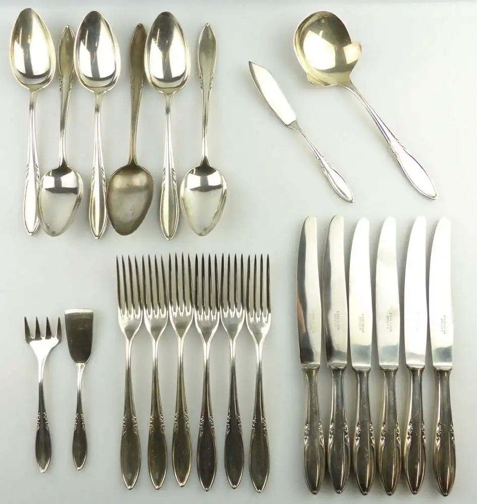 e11337 22 Teile versilbertes Besteck CBS 90er und 100er Silberauflage 0