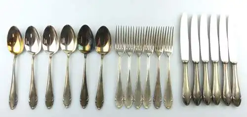 e11329 Versilbertes Menu Besteck 90er Silberauflage 18 Teile 