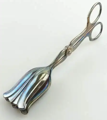 e11304 Original alte versilberte Gebäckzange 90 Auflage 