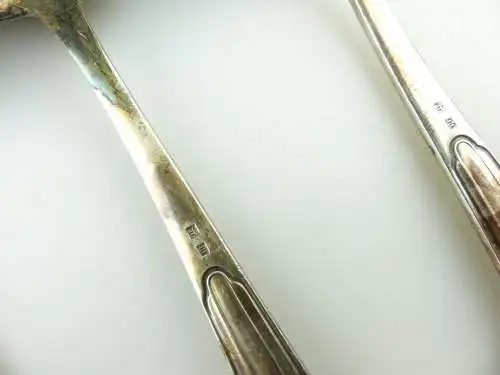 e11250 6 versilberte WMF Fächermuster Esslöffel in 90er Silberauflage 