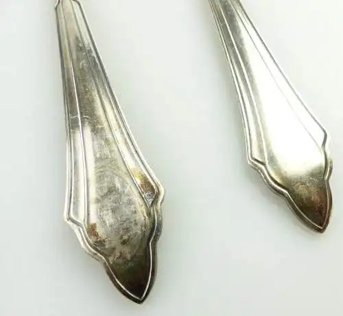 e11250 6 versilberte WMF Fächermuster Esslöffel in 90er Silberauflage 