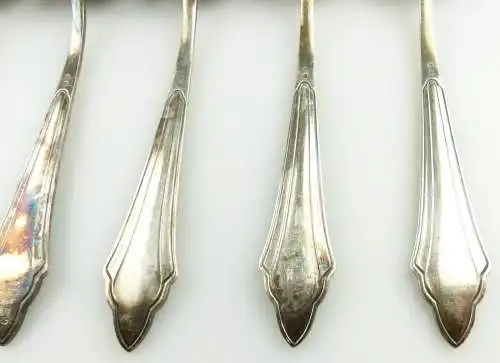 e11250 6 versilberte WMF Fächermuster Esslöffel in 90er Silberauflage 