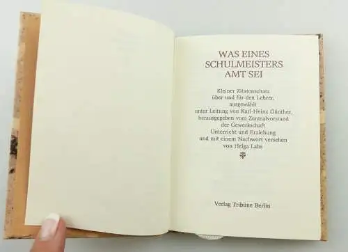 e11241 Minibuch Kleiner Zitatenschatz über und für den Lehrer mit Widmungskarte