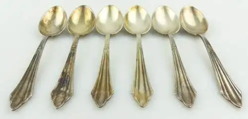 e11215 6 versilberte WMF Kaffeelöffel 90er Silberauflage mit Fächermuster 