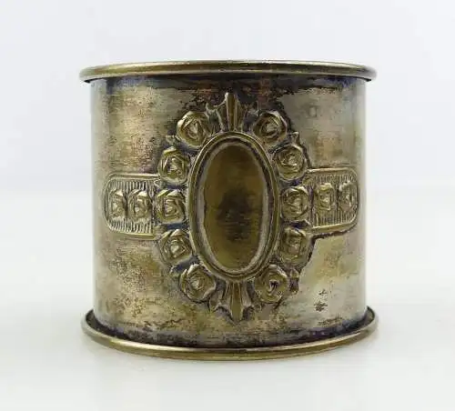 e11176 Alter versilberter Serviettenring mit Rosen 