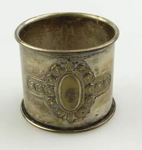 e11176 Alter versilberter Serviettenring mit Rosen 